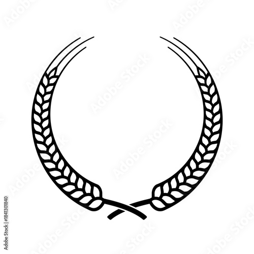classic round decorative wheat grain laurel wreath element vector isolated on transparent background