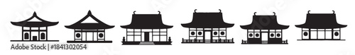 japanese temple silhouettes architectural designs pagoda 