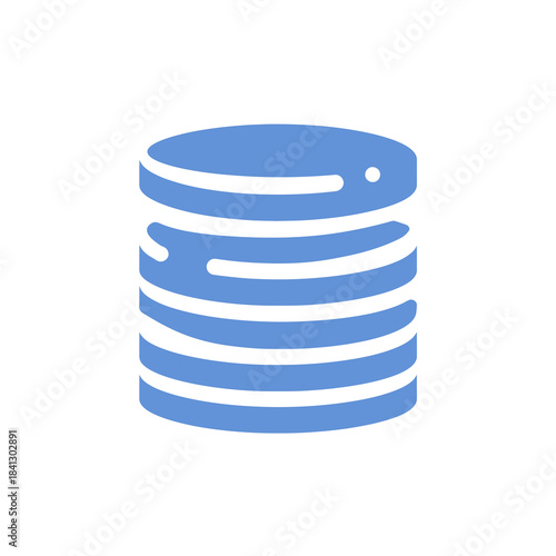 A minimalist vector logo icon showing a stack of gold coins