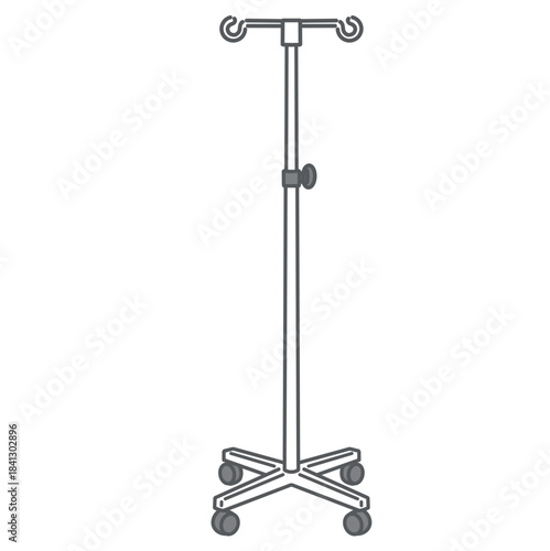 点滴スタンド（ガートル台）のシンプルなイラスト