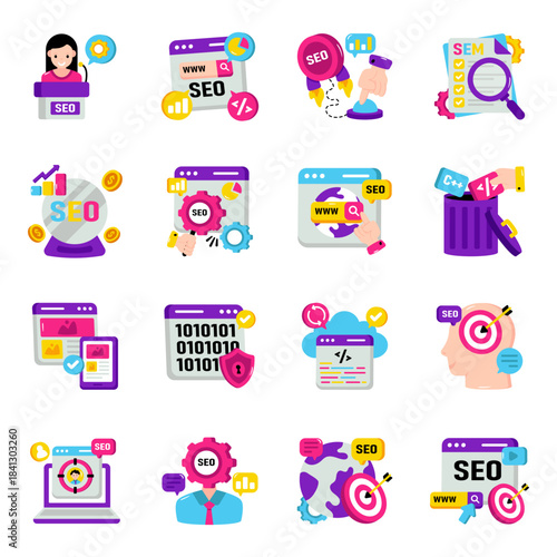 Set of Web Flat Illustrations 