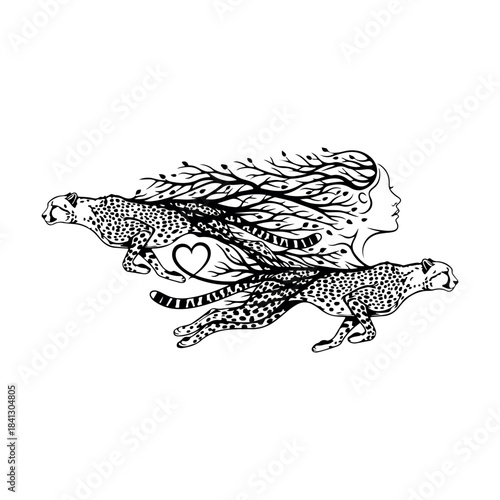 Abstract geometric composition with vibrant color palette