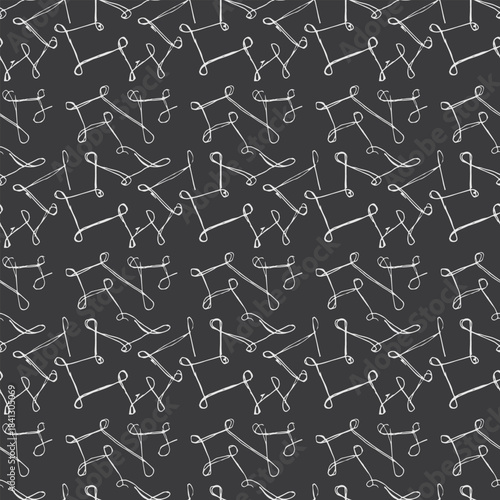 Seamless abstract doodle monochrome pattern. Print for textile, wallpaper, covers, surface. Vintage template for fashion prints.