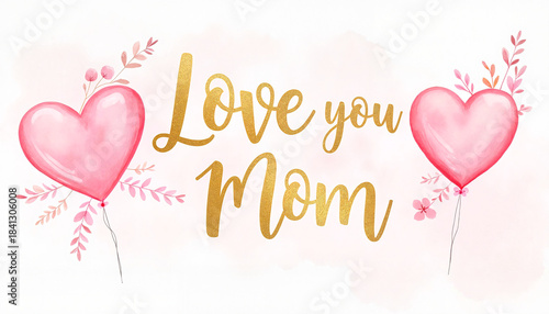 “Love you Mom” card, vibrant and heartfelt, perfect for expressing emotions on Mother’s Day
