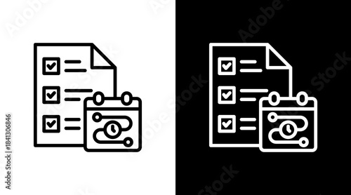 Project Timeline With Icon Set Design