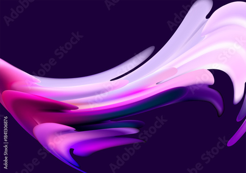 Abstract liquid dynamic background.  Fluid curls and twisted shapes on dark background.