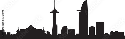 Ho Chi Minh City. design Vector black silhouette
