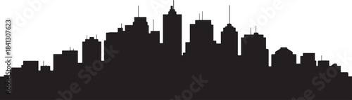 Stacked City Skyline Business. design Vector black silhouette
