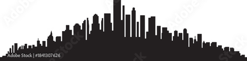 Stacked City Skyline Business. design Vector black silhouette