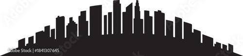Stacked City Skyline Business. design Vector black silhouette