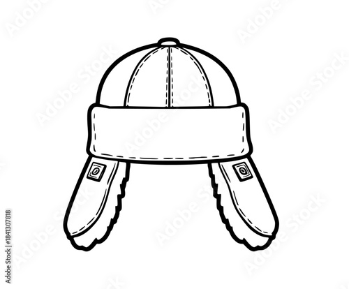 Winter Warmth: Classic Trapper's Hat | Clean, isolated vector art for creative projects.