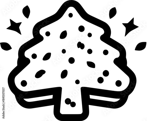 Black White Tree Cookie Icon | Clean, isolated vector art for creative projects.