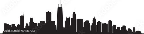 Chicago skyline silhouette. design Vector black silhouette