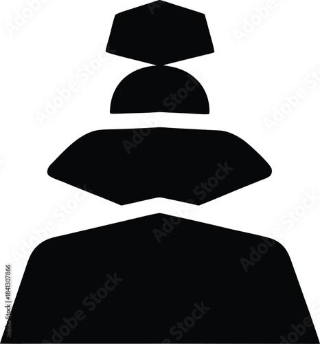 boulder icon Black silhouette vector illustration on transparent background