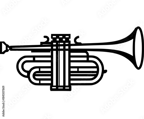 Elegant Melodies Trumpet | Clean, isolated vector art for creative projects.