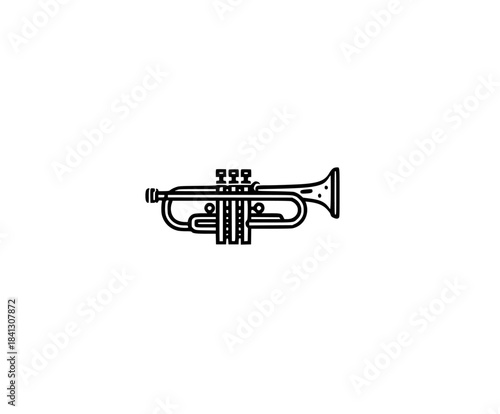 Elegant Black White Trumpet Icon | Clean, isolated vector art for creative projects.