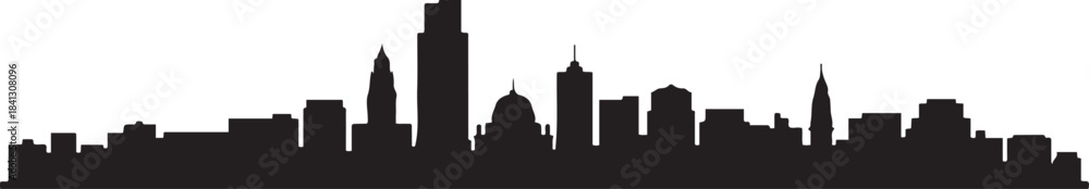 Fototapeta premium Mexico City Skyline Urban Landscape. design Vector black silhouette