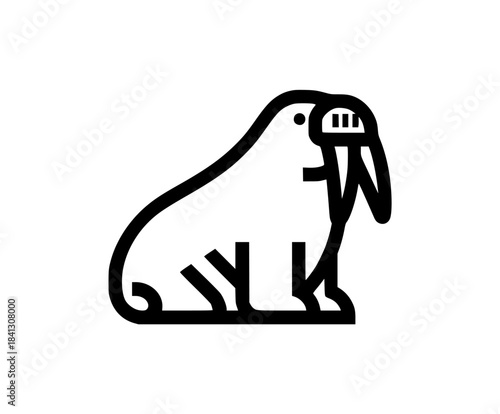 Cartoonish Adventures Walrus Explorer | Clean, isolated vector art for creative projects.