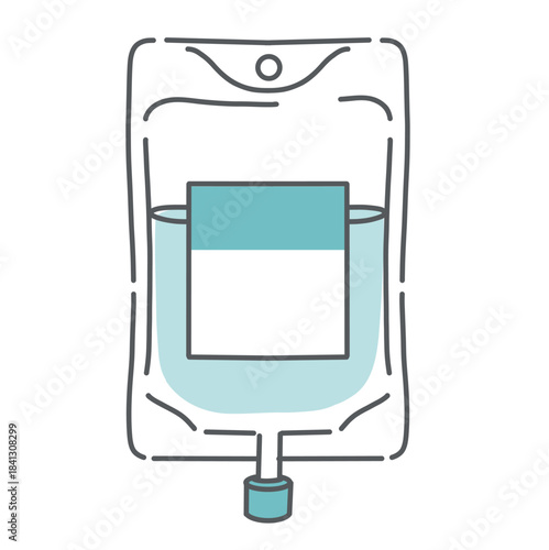 輸液パック（点滴バッグ）のシンプルなイラスト