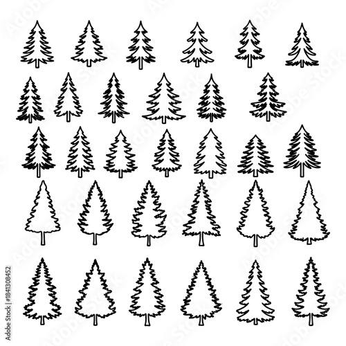 winter tree, christmas trees , new years tree silhouette pack