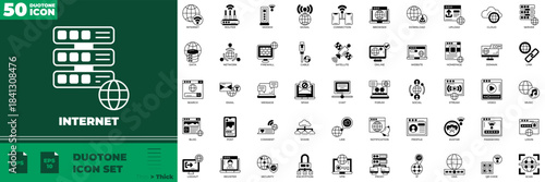 Internet Duotone Editable Icons set