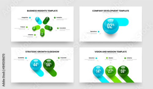 Project Forecast Five One Two Three Option Chart Presentation Design Vector Illustration Set. Financial Analysis 5 1 2 3 Element Infographic Slideshow Layout Bundle.