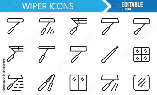 Minimalist surface cleaning and wiper tool graphics for service-based artwork