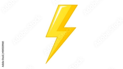 Bright yellow lightning bolt symbol on white background
