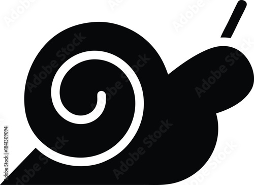 snail icon Black silhouette vector illustration on transparent background