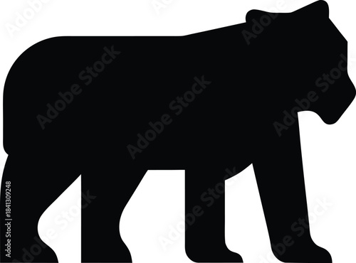 tiger icon Black silhouette vector illustration on transparent background