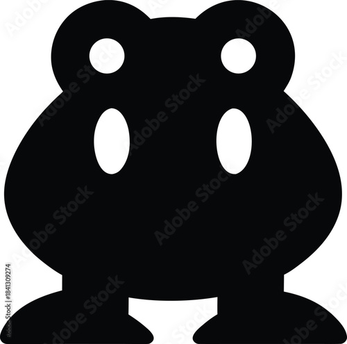 toad icon Black silhouette vector illustration on transparent background