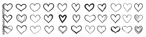 hand drawn heart hearts love valentines day doodle scribble