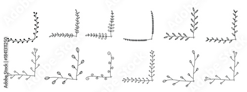  Sete of corner laurel vector illustration