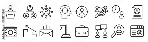 head hunting icon set contains such icons as job