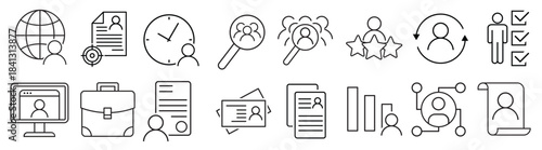 head hunting icon vector set hr illustration sign