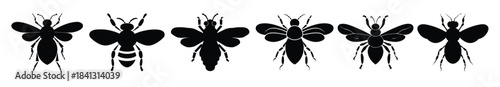 honeybee silhouette clipart bundle