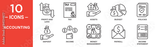 Accounting Icons Set Collection