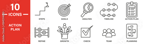 Action Plan Icons Set Collection