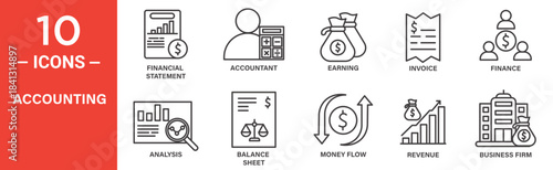Accounting Icons Set Collection