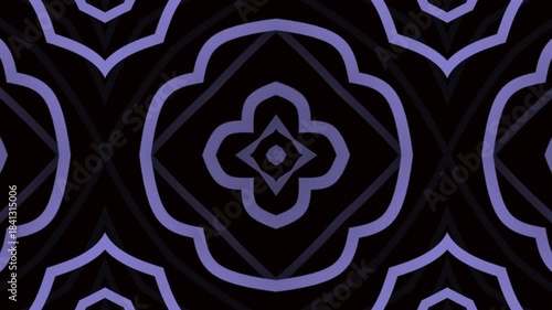 Violet Floral Geometric Loop – Soft Symmetrical Line Animation