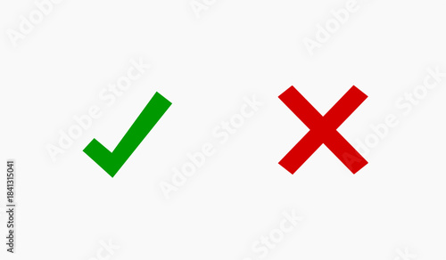 cross and check mark sign, a grunge x, check mark and cross mark isolated, Check mark and cross icon