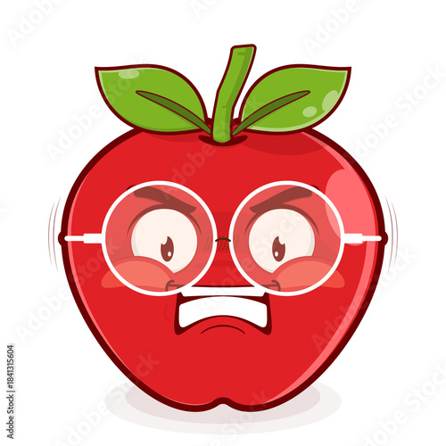 apple angry face cartoon cute