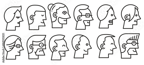 human face side view icons