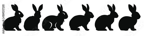  easter bunnies black silhouettes bunny silhouette vector