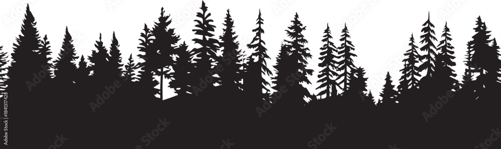 Obraz premium forest vector silhouette illustration