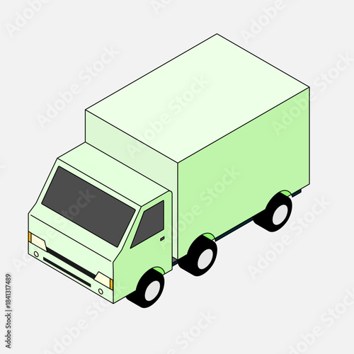 truck isometric. trailer. towing truck isolated. Cargo Truck transportation. Car. lorry cartoon