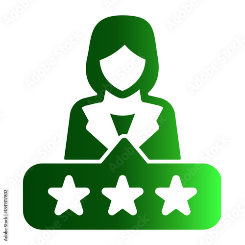 Expert Testimonial Star Rating Icon from Curriculum Vitae Icon Collection (Glyph Gradient style)