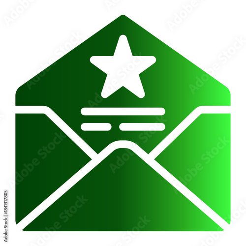 Letter Rate Communications Envelope Icon from Curriculum Vitae Icon Collection (Glyph Gradient style)