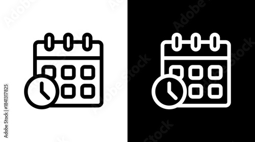 Calendar With Icon Set Design