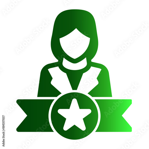 Testimonial Feedback Star Rating Icon from Curriculum Vitae Icon Collection (Glyph Gradient style)